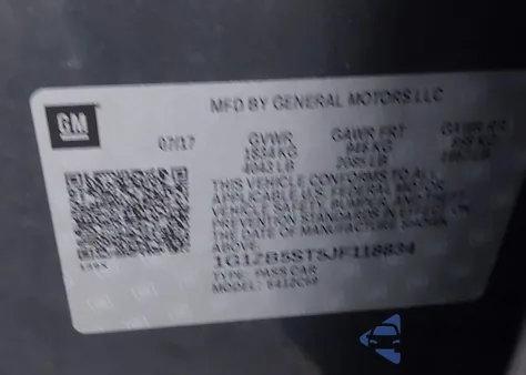 2018 Chevrolet Malibu 1Ls из США, поврежденный, VIN 1G1ZB5ST5JF118834